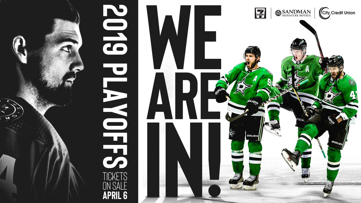 WE'RE IN!!! The Dallas Stars are heading to the 2019 Stanley Cup Playoffs! 

#GoStars | #StanleyCup