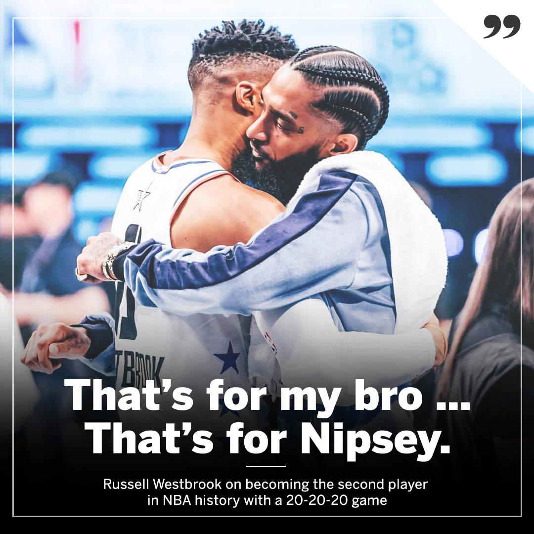 espn's tweet photo. Russ said it was all for Nipsey 🙏 https://t.co/s4I6cnUZN7