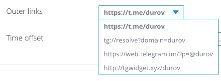 tgwidget's tweet photo. Dear users! 
Now you can choose the address of external links in the widgets! (This problem is related to blocking some domains of the #Telegram messenger in some countries) #telegramwidget https://t.co/x1Kl3wKkqh
