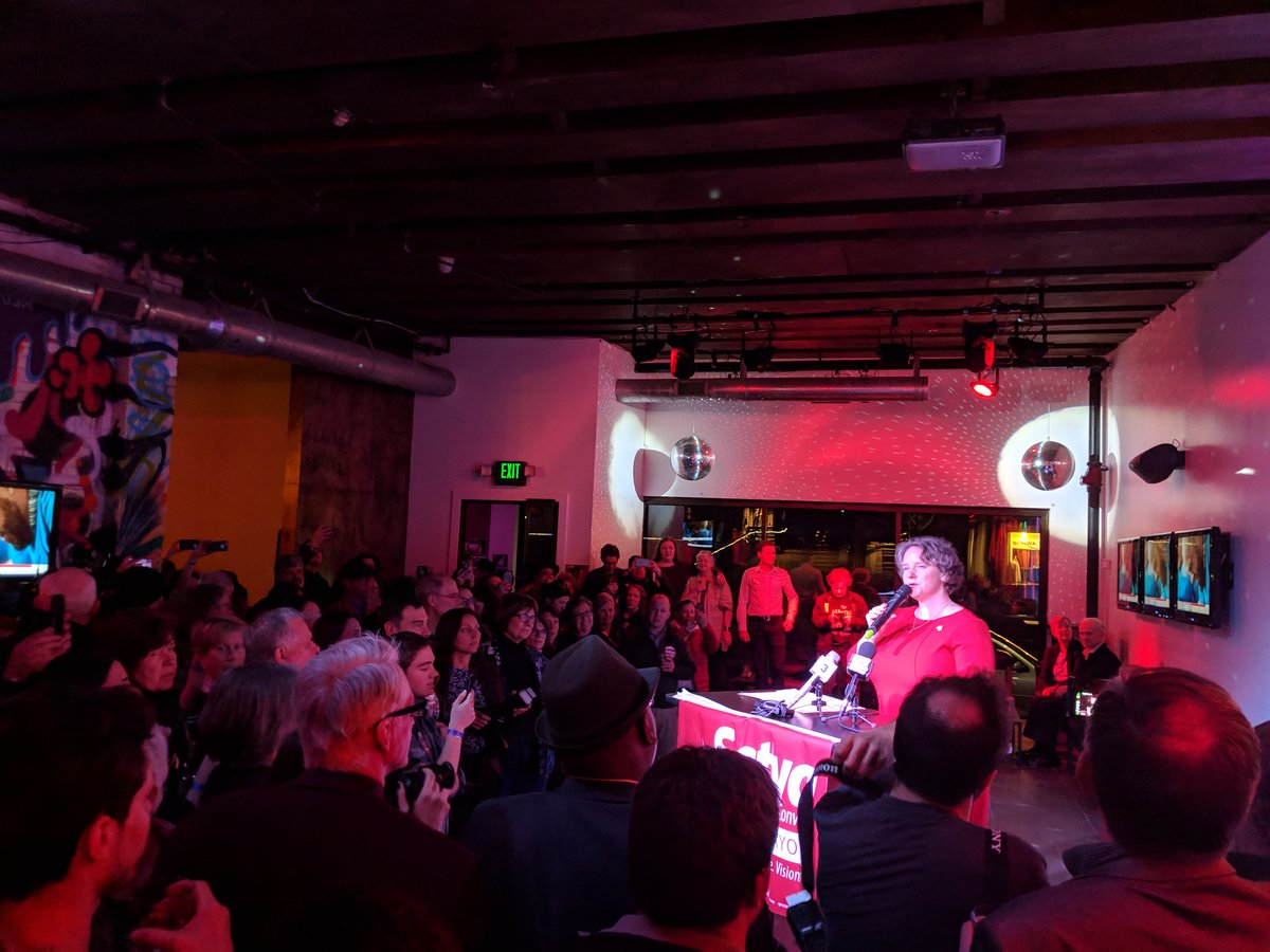 macrotentional's tweet photo. A new era in Madison politics: mayor-elect @SatyaForMadison pays tribute to Harvey Milk and expresses gratitude to the supporters who made her victory possible - "I am full of hope for our city!" #MadisonMayor https://t.co/tCJMr0vflh