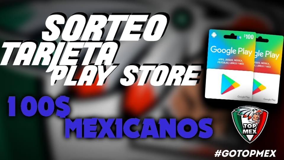 SORTEO de Tarjeta Google play de 100$🤑

Requisitos:
- Seguir a <a href="/XylonCR/">⚡Eric | 멕시코⚡</a>🤘🏻
- Seguir a <a href="/jesuscuaya2/">TMX Tony</a>🤙🏻
- Seguir a <a href="/TopMexOficial/">TopMex Oficial</a>👌🏻
- Dar RT🔁

Termina próximo lunes🤞🏻