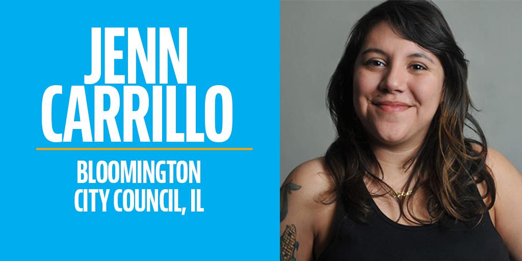 runforsomething's tweet photo. OMG OMG OMG!! Activist and community organizer @JennForward6 has just defeated a five-term incumbent to join Bloomington City Council in Illinois!!!! https://t.co/MueeknpSWi