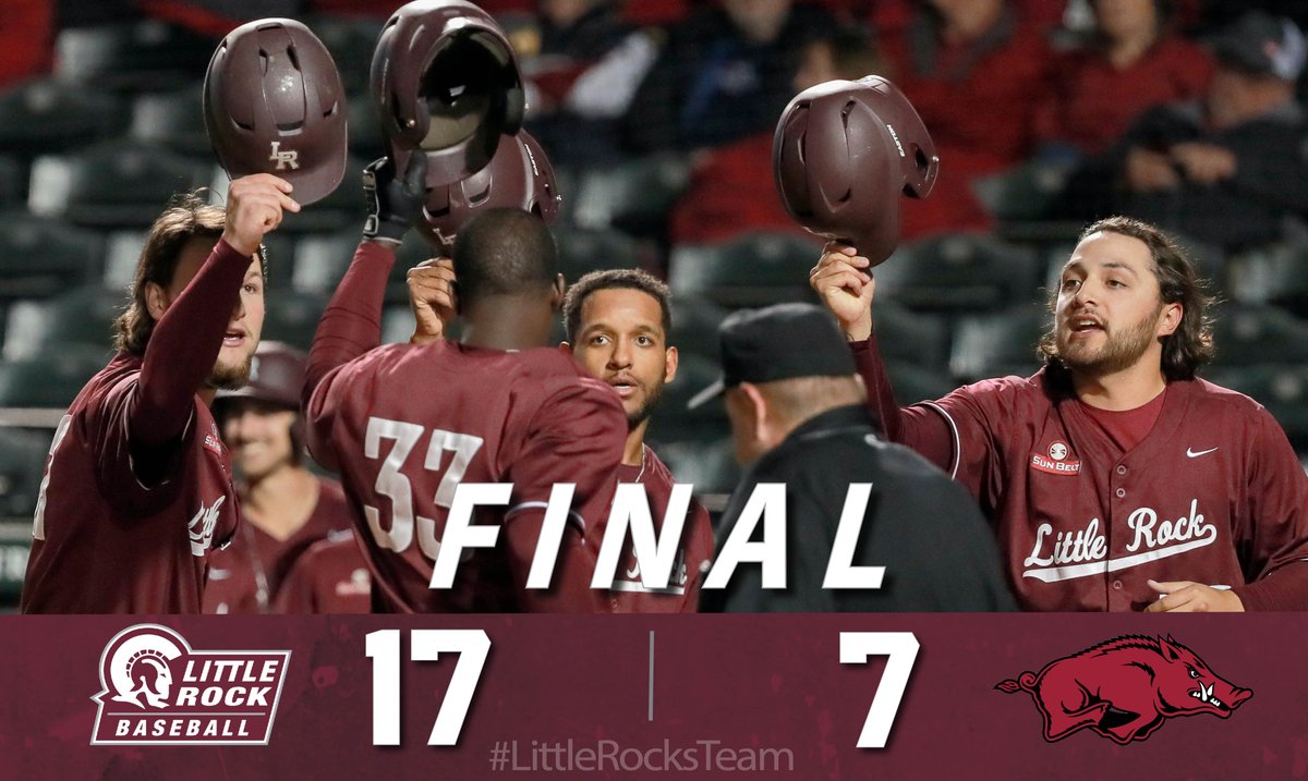 LittleRockBSB's tweet image. Little Rock wins the Battle of the Natural State!

In the first ever meeting with the Razorbacks, the Trojans come out on top behind a grand slam from Troy Alexander and a gritty pitching performance from Ethan Daily!

History has been made.

#LittleRocksTeam