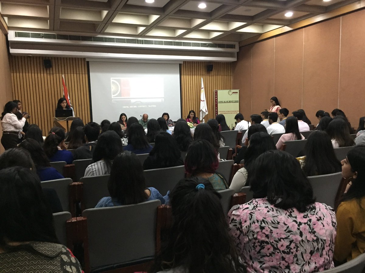 globalyouthind's tweet photo. All set to begin the Global Youth Annual Summit 2019 with the Inaugural Session, with panelists (Retd) Amb. Shyam Saran and (Retd) Amb. Bhaswati Mukherjee.
#GYSummit2019
#BeTheChangeYouWantToSee https://t.co/mg35EMZxwU