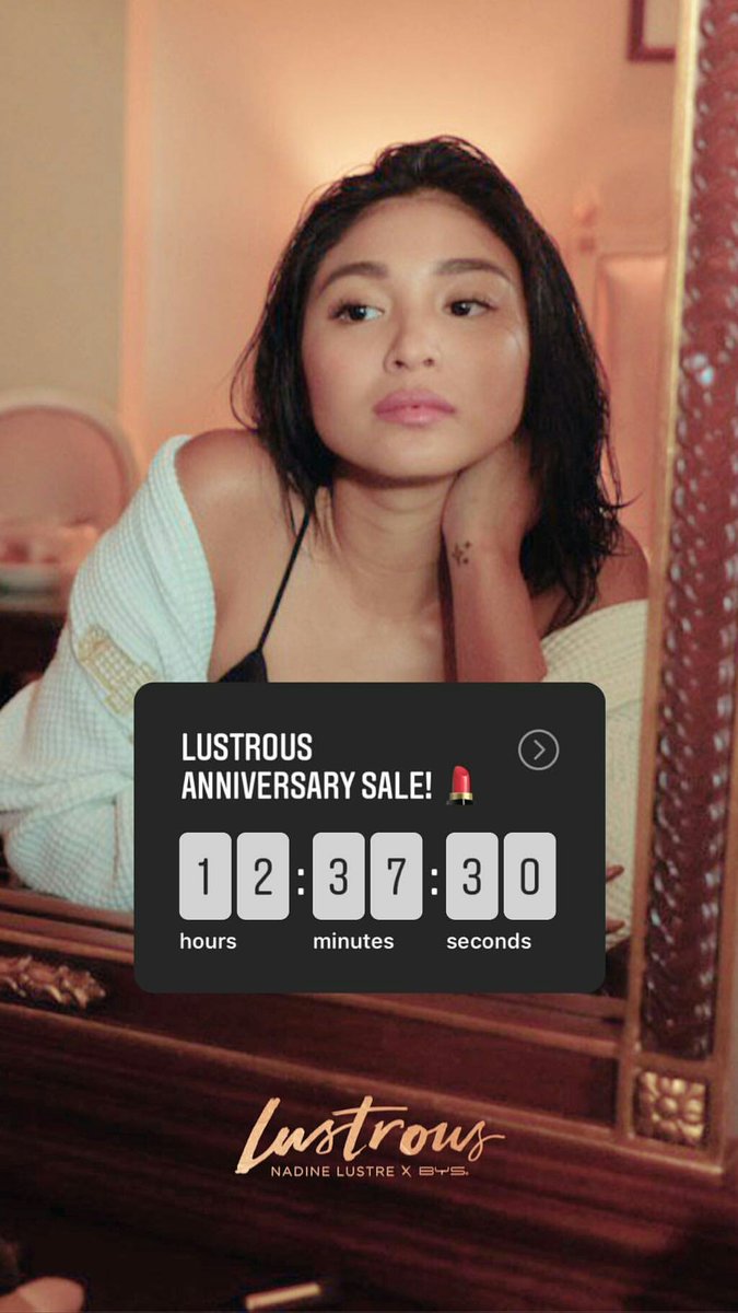 TeamRealTV's tweet photo. LUSTROUS ANNIVERSARY SALE! 💄

📷 lustrousph

#IAmLustrous #NadineLustre -Raye https://t.co/gN8vM8A34O