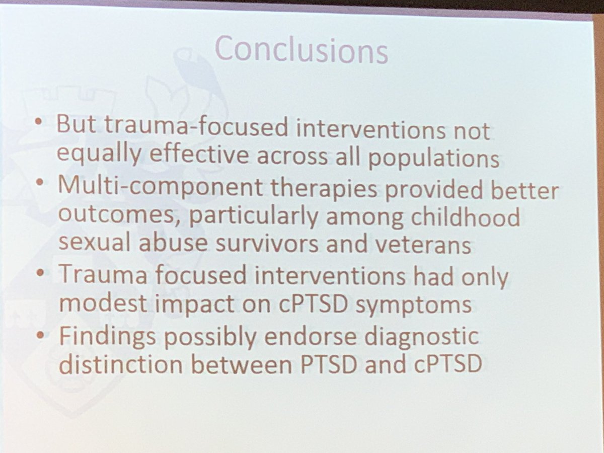 Peter Coventry: exploring effectiveness of different psychological treatmentS for trauma responses #BIGSPD19
