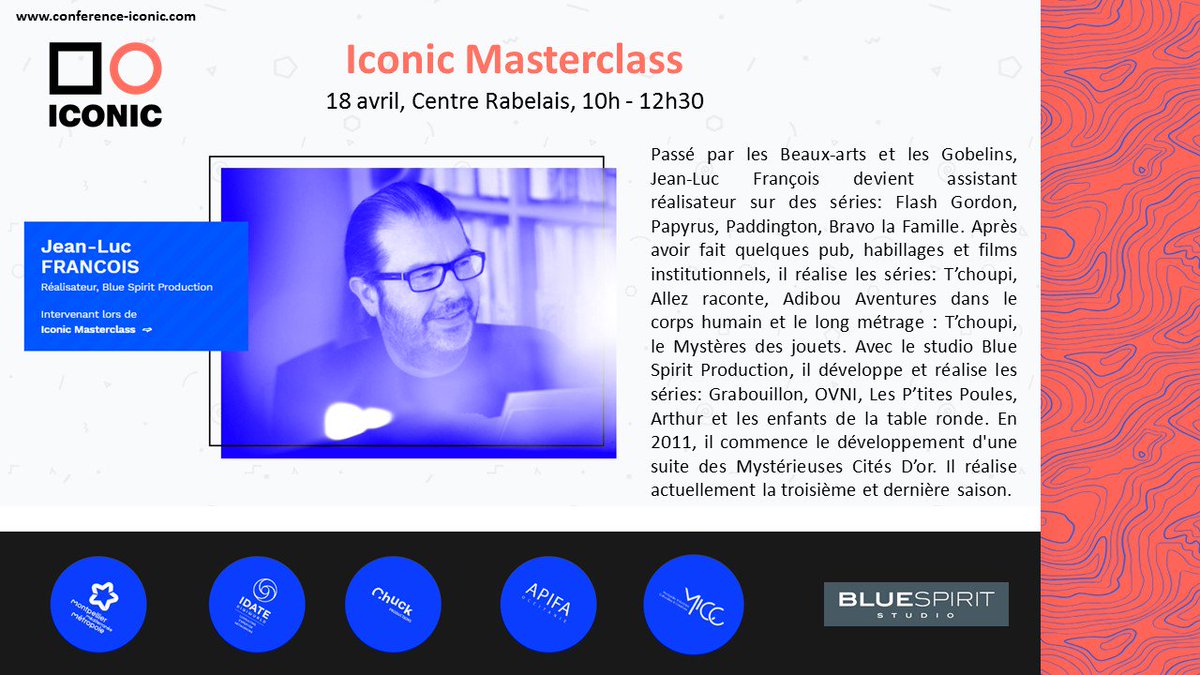 Iconic_Conf's tweet photo. Jean-Luc FRANCOIS fait partie des intervenants présents à #Micc19 @Iconic_Conf Masterclass ! La conférence aura lieu le 18 avril à 10h au Centre Rabelais.

.@luc_reder .@ChuckProd .@Montpellier3m .@illusionmacadam .@IDATEDigiWorld .@JeanZeid  .@ValC34 .@MenanteauSophie https://t.co/ULj9kqmJJC