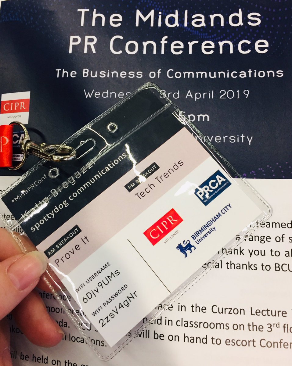 KateHoneyb's tweet photo. Just arrived at the #MidsPRConf organised by @CIPR_Midlands and @PRCA_Midlands. Looking forward to the day and my breakout sessions! https://t.co/d7JOq8CtC7