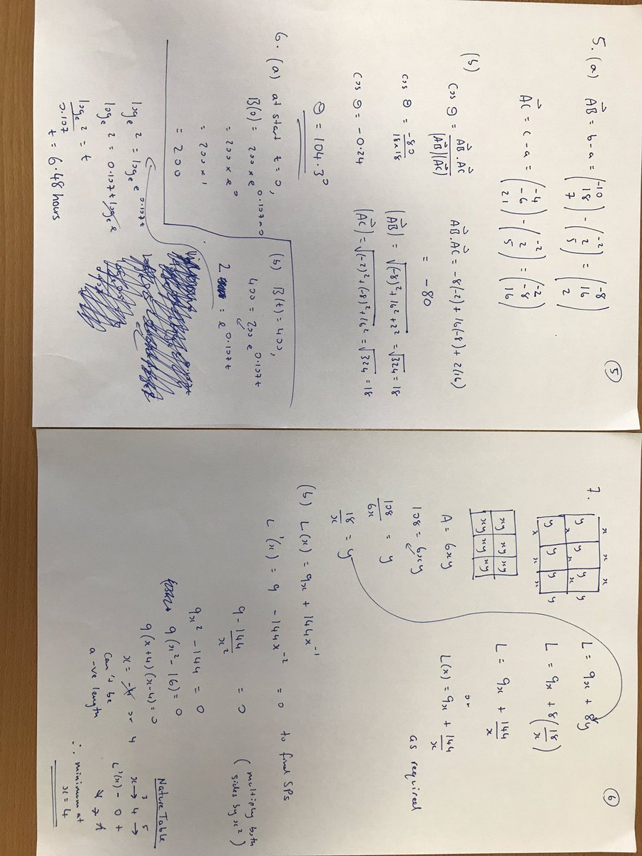 MorganMaths's tweet image. As promised... 2016 higher paper 2 solutions. Also on show my homework. 2017 paper 1 goes up at the weekend