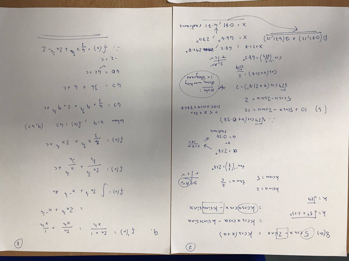 MorganMaths's tweet image. As promised... 2016 higher paper 2 solutions. Also on show my homework. 2017 paper 1 goes up at the weekend