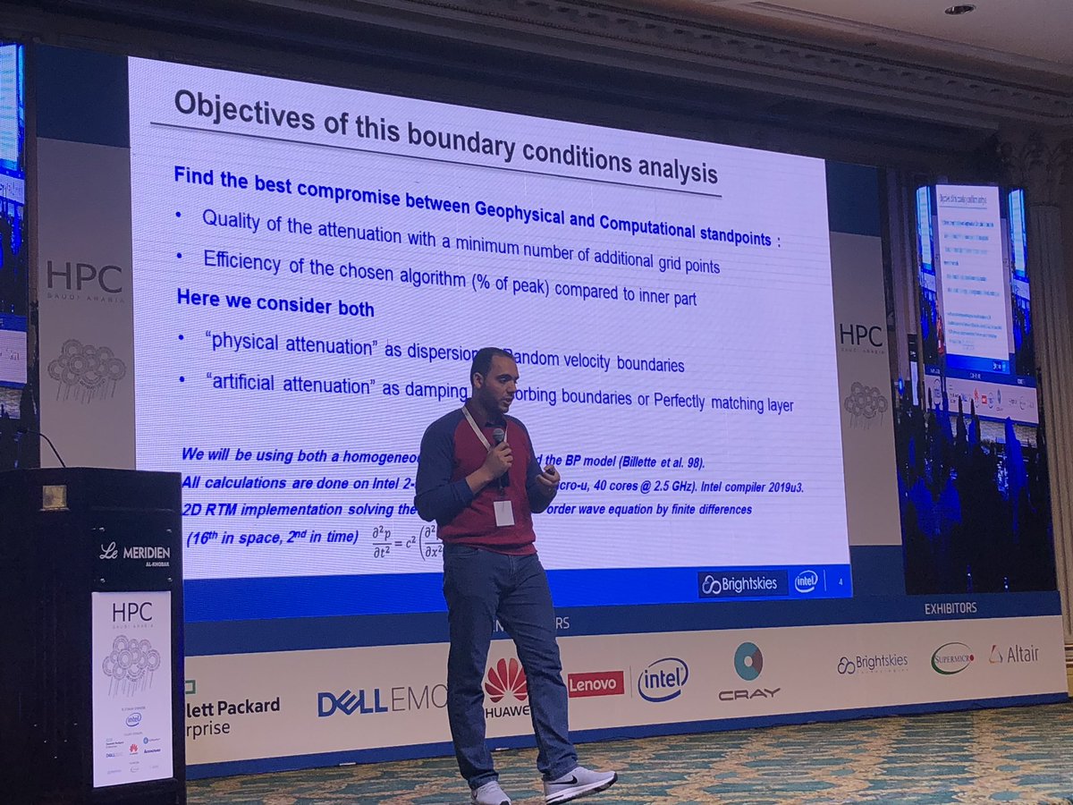 HPC_everywhere's tweet photo. HPC optimizations in seismic imaging and reservoir simulations by @BrightskiesTech @Saudi_Aramco #Saudi_HPC_AI 2019 https://t.co/EKVAzsOsEb