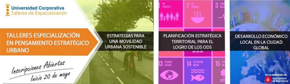 ¡Recuerda! #talleresCIDEU 🔶On-line. Del 20/05 al 21/07/19

#Sostenibilidad, movilidad, urbanismo, desarrollo económico, empleo, #ODS y Agenda2030 entre otros temas críticos en los procesos de #planificación y #gestiónestratégica  

ℹInfórmate e inscríbete: formacion@cideu.org