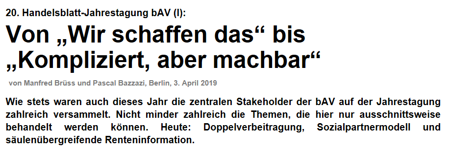 Juergen_Fodor's tweet photo. Heute auf LEITERbAV: Interessanter Bericht zum ersten Tag der diesjährigen 
#Handelsblatt-Jahrestagung #bAV https://t.co/y3kDgusyql
#HBBAV #HBVorsorge #Doppelverbeitragung #Sozialpartnermodell, säulenübergreifende #Renteninformation https://t.co/xnUdEFtYxj