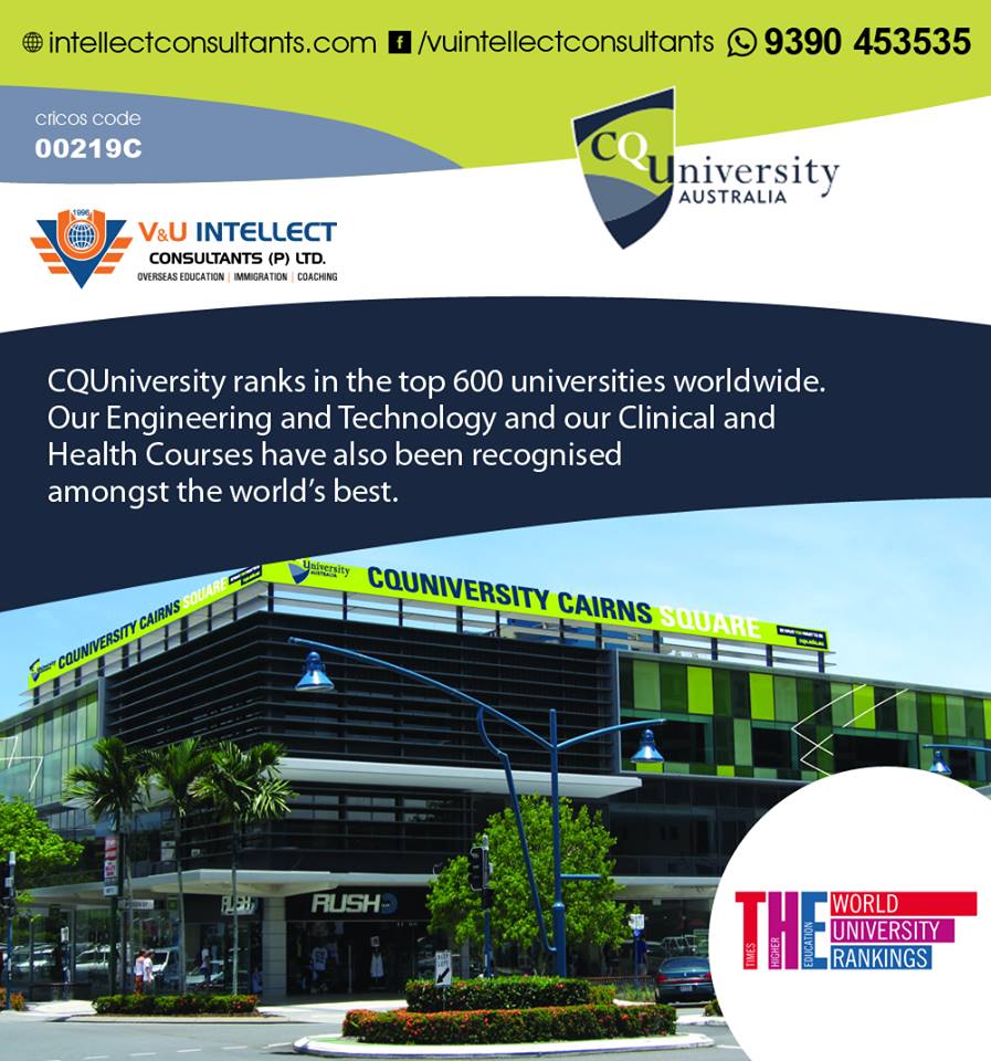 VuIntellect's tweet image. #CQUniversity ranks among the #Top600 Universities worldwide. Apply to CQ University at #VUIntellectConsultants. 
#StudyAbroad with VUIC