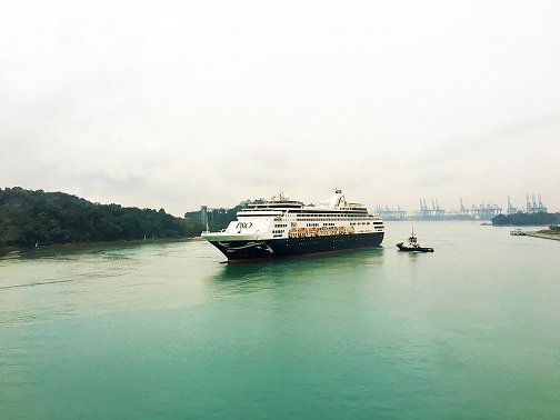 MV_Columbus's tweet photo. Columbus team welcoming the new addition to the Family before re-fit https://t.co/9d6G9bw26z