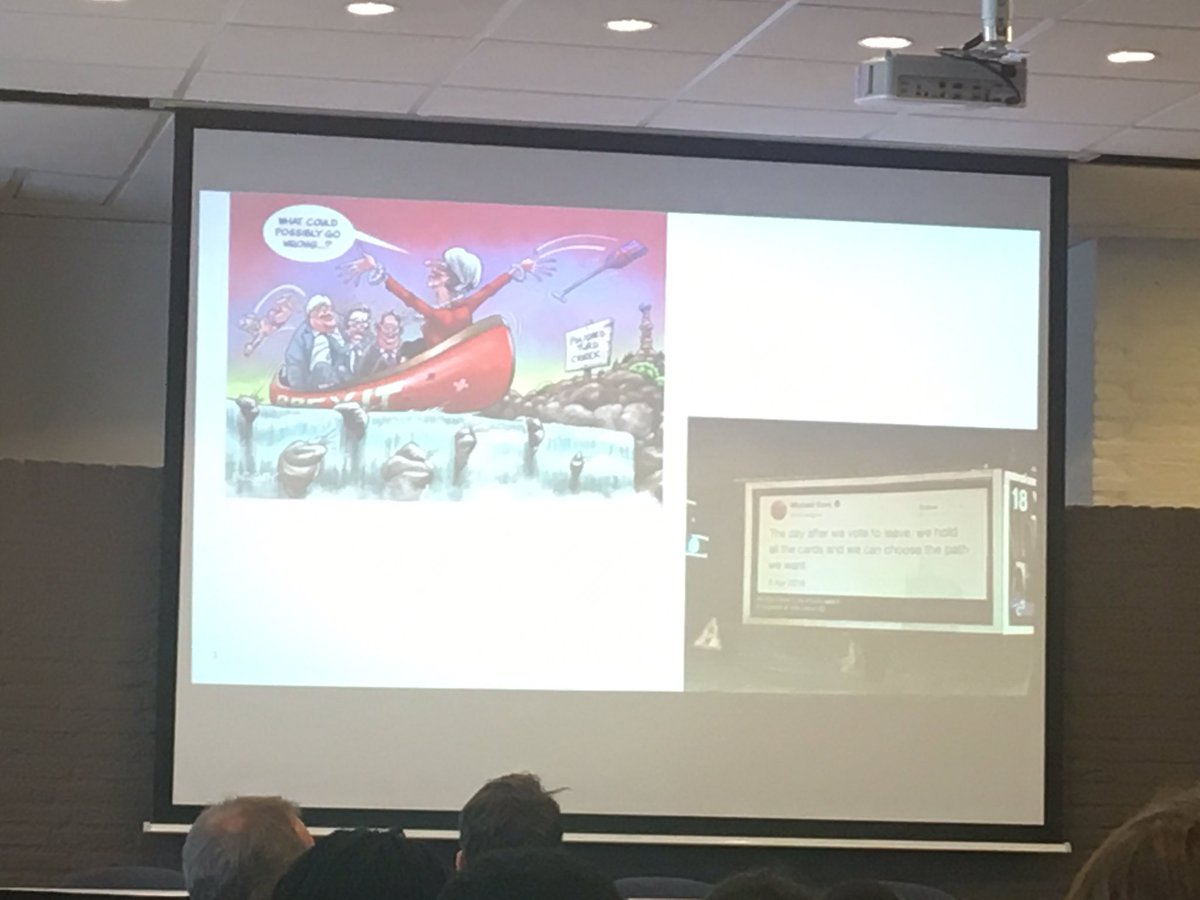 sarahcummings's tweet photo. @guijti is #imagining #foodsystems #futures while talking about #limitations of #monitoring and #evaluation which is #bounded #blinkered and #backwardlooking taking the example of #Brexit and great #visuals from @ByDonkeys #MEConference @WUR @WUR_WCDI @Oxfam https://t.co/LYlsFHXaq8