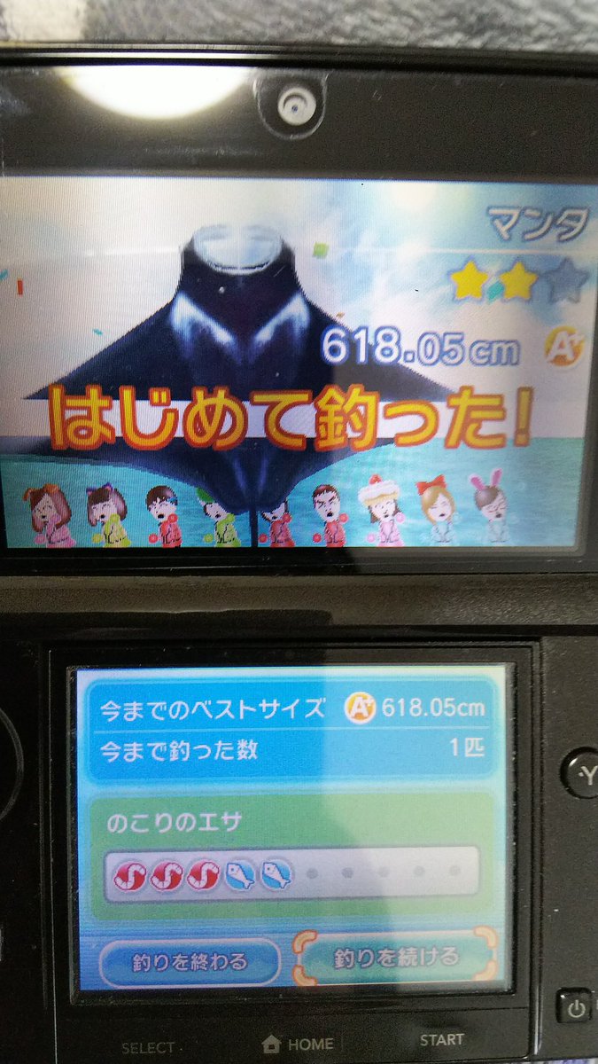 新たに行けるようになった、島の行き方がやっと分かった。 ゲームコイン50枚いるとは！こりゃ3DS持ち歩きしなきゃ～😃  釣れてない魚まだまだあるから😊 #すれちがいMii広場 #すれちがいフィッシング
