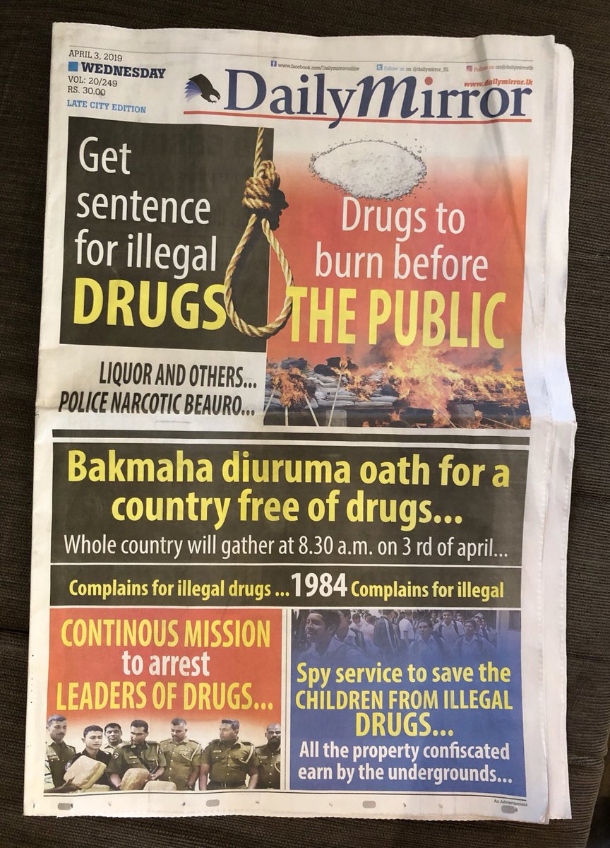 Thyagiruwanpathirana No Twitter The False Cover On The Dailymirror Sl Print Edition This Morning A Paid Advertisement By The Maithripalas S Secretariat According To Dm T Co Rbppv9ewdi Pmdnewsgov Lka Deathpenalty T Co