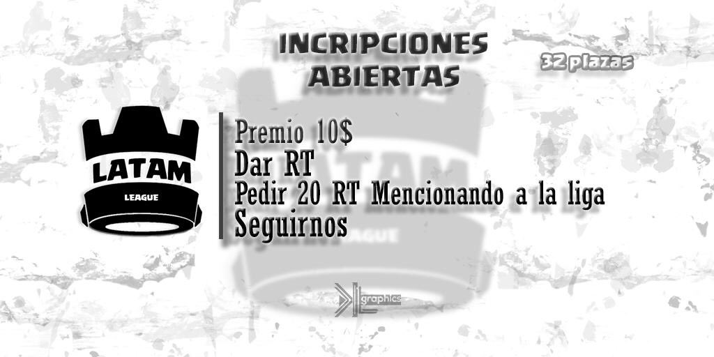 Buenas noches!

Aquí el formato de preinscripción!
Una vez hayan cumplido con todo mandar DM a <a href="/LatamLeagueCorp/">Latam League CR</a> o @hermealexis1516 

Recuerden que solo participarán 32 equipos!