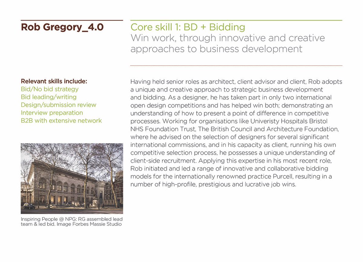ArticulateArchitecture 2.1
BD+Bidding

Let me better articulate what you do...
To win work through innovative and creative approaches to business development 

ArticulateArchitecture.com