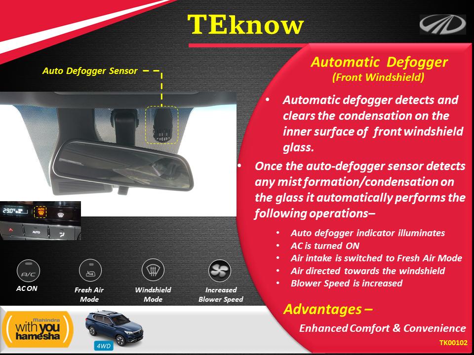 teknet_mm's tweet photo. Automatic Defogger (Front Windshield)- in #AlturasG4 #Mahindra #RoyaltyRedefined #TEknow #comfort #Luxury #defogger #Smart #automatically https://t.co/S2OObhVlnm