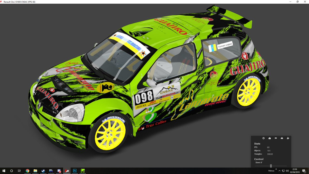 DjRomenMusic20's tweet photo. Skin nueva para este clio 2 s1600, para esta subida no la podré usar pero para la próxima si y con homenaje incluido al gran Mikinenn jefe de lanzarote racing 💪🏻💪🏻💪🏻💪🏻💪🏻💪🏻💪🏻 https://t.co/3cmdqEmkGU