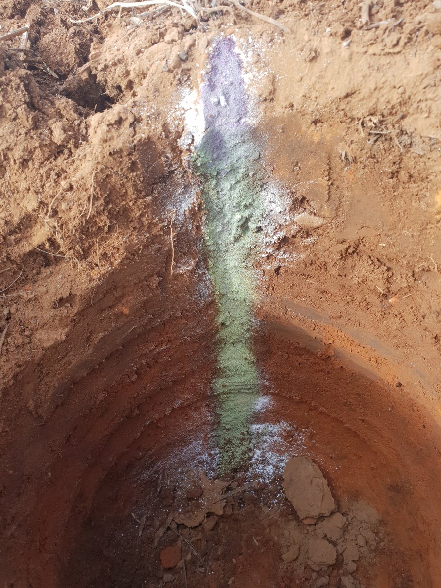 fiddymoloney's tweet photo. acid band? hole to 350mm. indicator test from 8 top inch 6-5.5 most of the way down.  #knifepointpresswheel #tillage for incorporation of lime. https://t.co/meSBGz6IZY