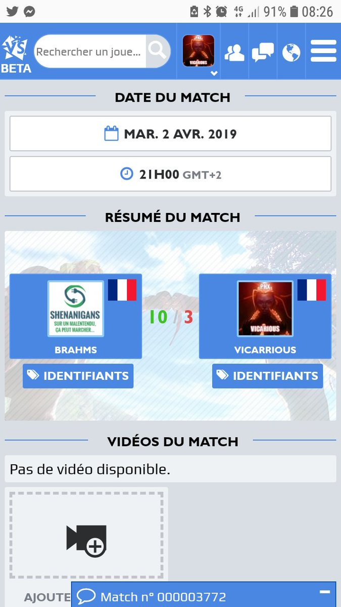 phx_vicarious's tweet photo. Lourde defaite contre @SNG_Brahms 10-3. à partir de 4-3 j'ai lâché faute d'AA et des problèmes de lag. étrange car le soir j'ai joué avec mes teamates sans soucis(Capcom 😤😤) GG à lui et bonne chance pour la suite 💪 https://t.co/Zm17ICndg7