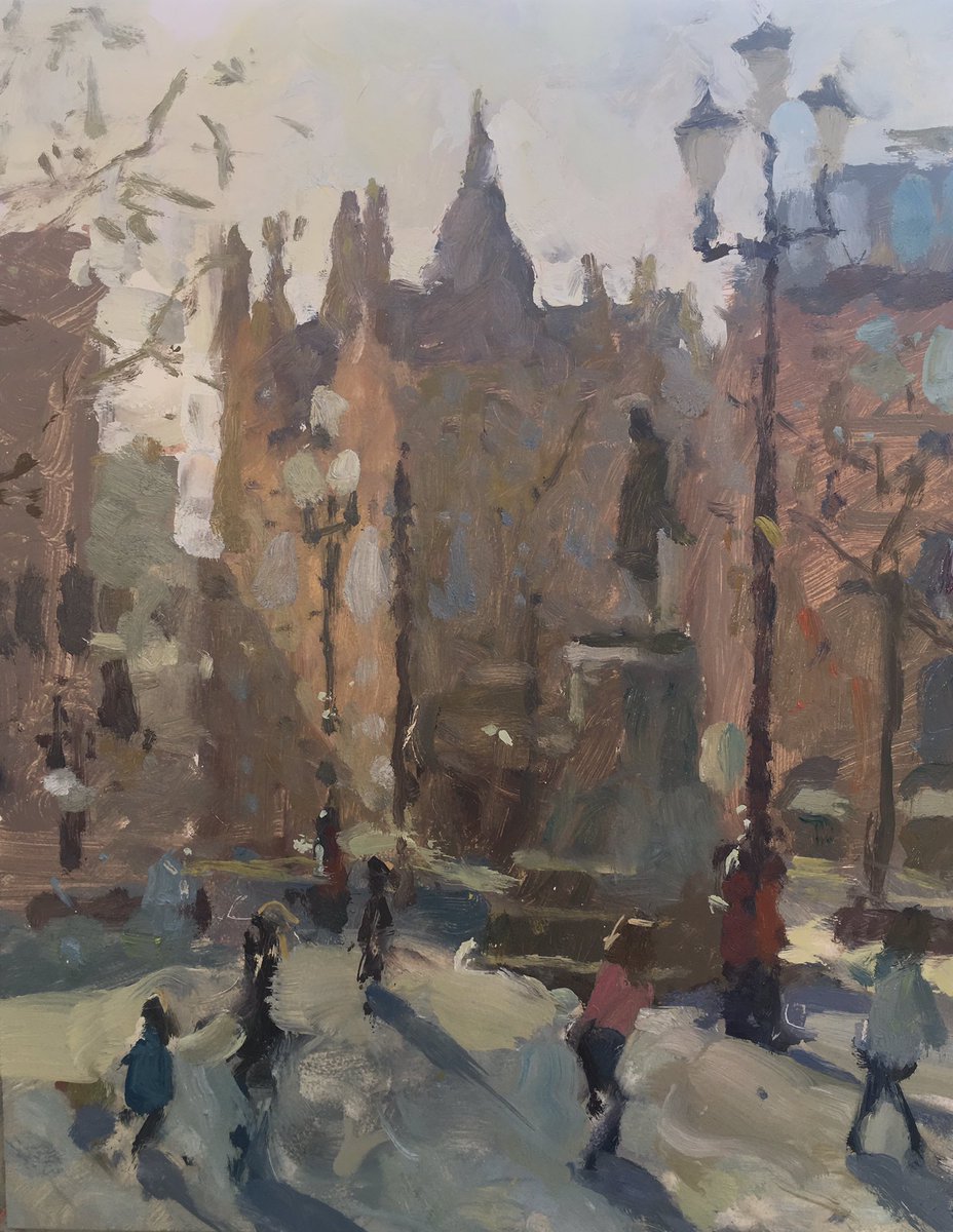 Some recent pleinair paintings of Manchester #manchester #pleinair #northernboysart #adamralston #contemporarysix #albertsquare #stpeterssquare #deansgate