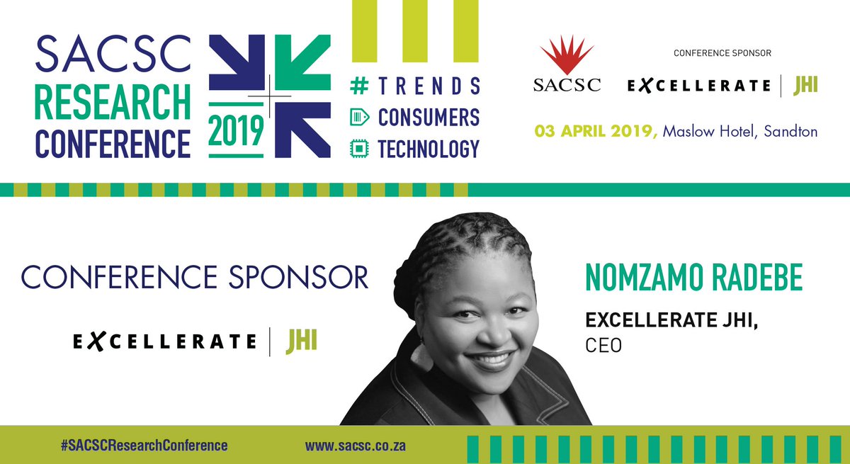 SACSC1's tweet photo. Nomzamo Radebe, CEO of Excellerate JHI and our proud sponsors of #SACSCResearchConference delivers an important message to start the conference: "Success and sustainability depends on our ability to understand what the customer of the future looks like". https://t.co/BS5qYnXmaE