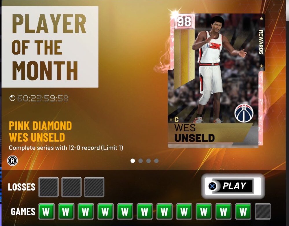 MyTeamService2K's tweet photo. DAMN Wes Unseld!!! Who needs me to go 12-0 to get this new godly card?! https://t.co/sT1Rr4EHIW