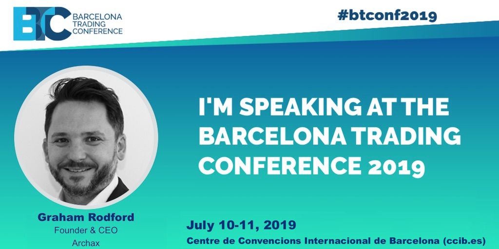 Featured speaker: Graham Rodford joins the Barcelona Trading Conference's Institutional Adoption panel - what lessons can be learned from the retail market? buff.ly/2YvMjwq #btconf19 <a href="/ArchaxEx/">Archax</a>