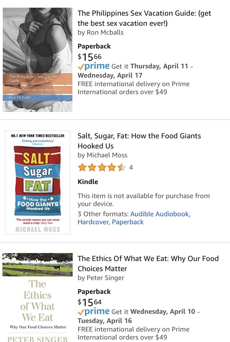 MelLiszewski's tweet photo. The ethics of what we eat at @amazon so ethical! Also a guide to exploiting women and girls in the Philippines. #AmazonSlime https://t.co/siLM3CTcrB