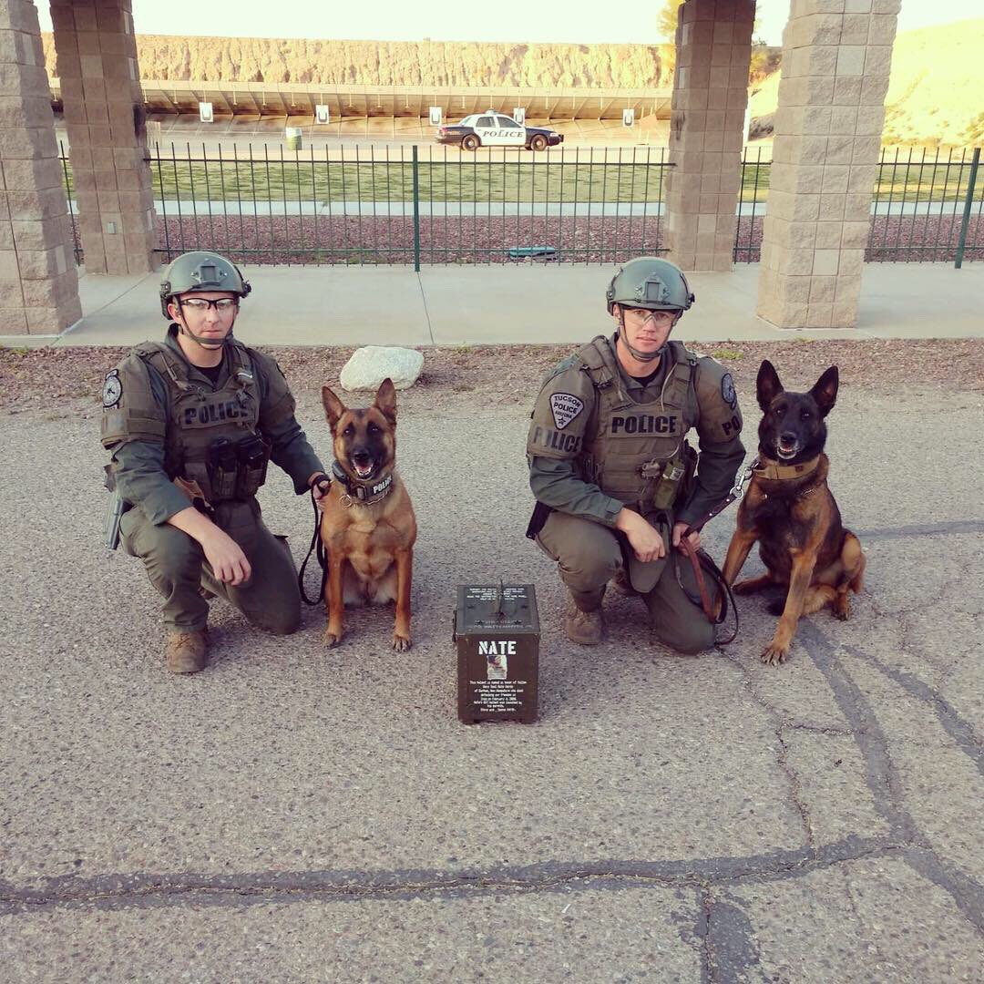 tucsonpolicek9's tweet photo. We were honored to participate in @SupportOHT at SWAT training.  Nate Hardy was a Navy Seal who was killed defending our freedom February 4th, 2008 in Iraq.  This helmet is making its way across the country in his honor.  Rest Easy Brother.  #ohtNick https://t.co/l5XGgnfHAW