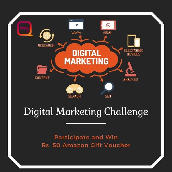 weareddstep's tweet image. #Digital #Marketing #challenge is Live on #myQ App 
Play and win Rs. 50 #Amazon Voucher.

#PlayNow : bit.ly/2G6BqtX