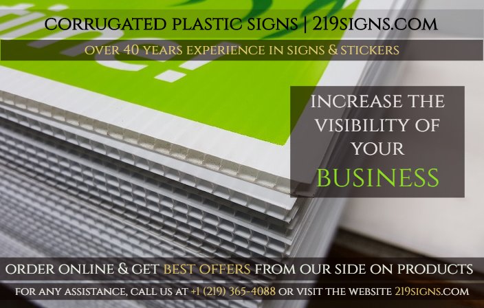 219signs's tweet image. Customize your best #CorrugatedPlasticSigns as per your needs and design. We provide the best #PlasticSigns that are made with high-quality plastic materials &amp;amp; suitable for all type of environment. Call us at +1 (219) 365-4088 for any assistance or visit bit.ly/2DKhPOV