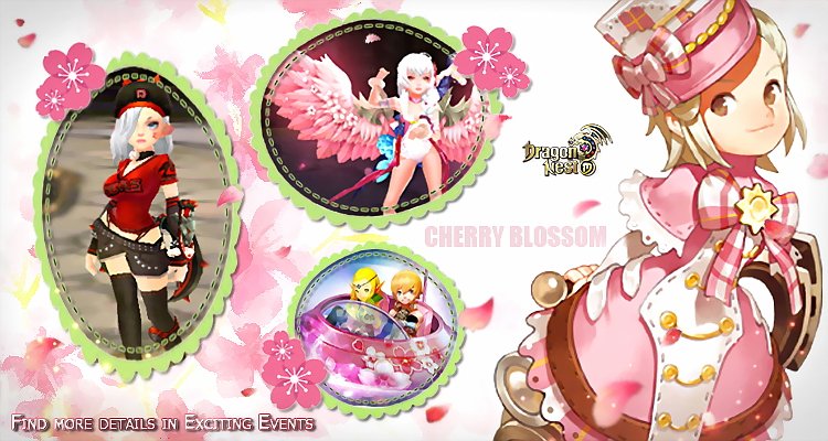 DragonNestGL's tweet photo. Series of Cherry Blossom start! (April 3rd to April 9th)🌸🌸🌸 #dragonnestm https://t.co/Iyj6t4aje5