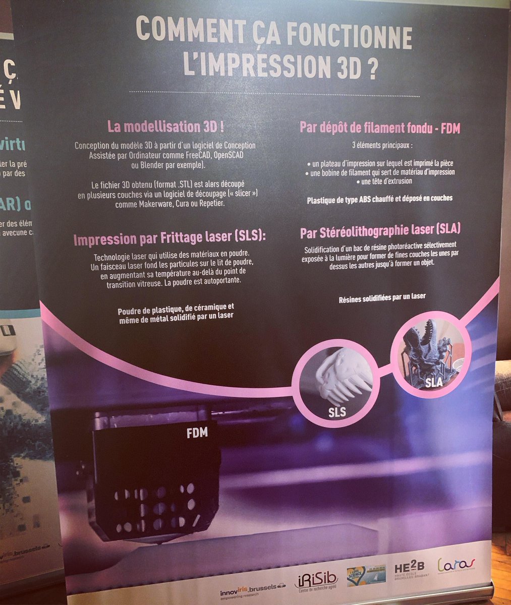 LIrisib's tweet photo. L'Irisib et son laboratoire Laras auront  le plaisir de vous parler de:  " comment ça fonctionne l'impression 3 D." au I Love Science Festival le 26, 27 et 28 avril 2019.
#Laras #Irisib #impression3D #lamodelisation3D #creativite #digitalcreativity #computerscience #Science #art https://t.co/YVegczjuLv