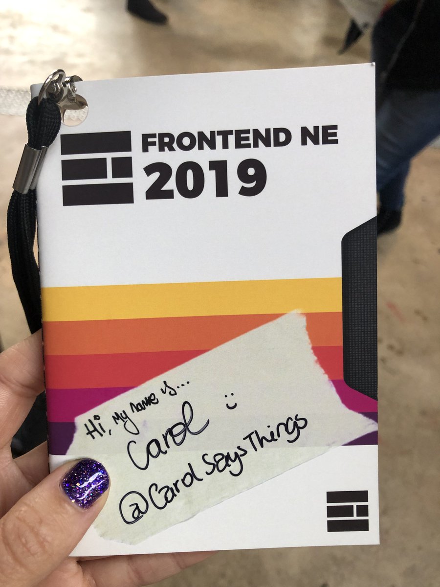 CarolSaysThings's tweet image. I’m here! Arrived at #FrontendNE and have already procured coffee ☕️

Day’s off to a great start 🙂