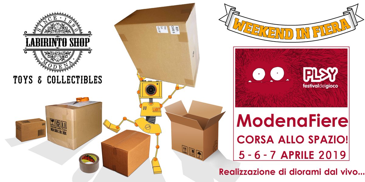 Labirinto_Shop's tweet image. Dal 5 al 7 Aprile saremo al Play di Modena. Avremo ospiti alcuni abili modellisti che mostreranno le loro modelli e realizzeranno alcuni diorami in diretta spiegando le loro tecniche. Vi aspettiamo. Vi ricordiamo che il negozio sara' comunque aperto. #playmodena #modenaplay