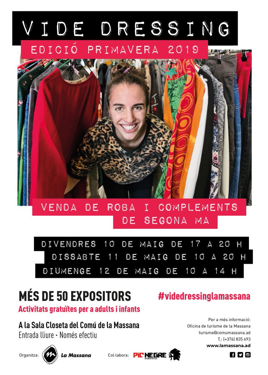 Los dias 10,11 y 12 de mayo estaré en #videdressinglamassana un mercado de ropa y complementos de 2 mano #vintageclothing una manera de hacer #reciclaje en tu armario!
Más de 50 expositores! 
Os iré poniendo fotos de lo que pongo a la venta. 
#andorrabloggers 
#Andorra