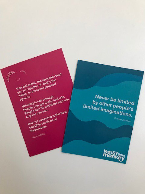 Sneak peek of some motivational postcards <a href="/noisymonkey/">Noisy Little Monkey</a> have made for #DigitalGaggle on Thursday. They should give you the inspiration you need to transform your marketing strategy with the advice from the talks!