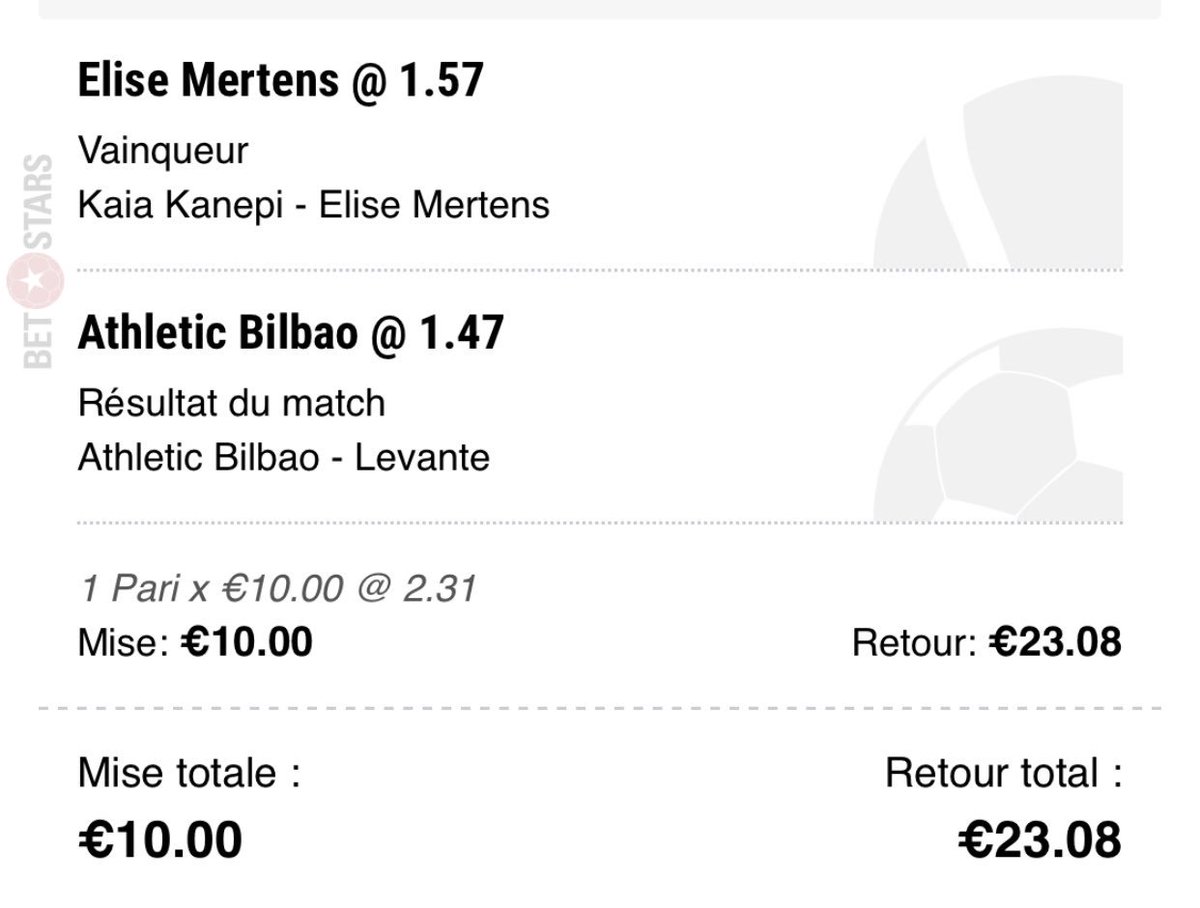 doumefoot's tweet image. 🚨 la montante mois d’avril 🚨

10 -&amp;gt; 100 💶

1 er étape 🔥

Cote : 2.31 📊

Match ⚽️🎾

Bilbao + E . Mertens 

Merci pour le soutient 💉