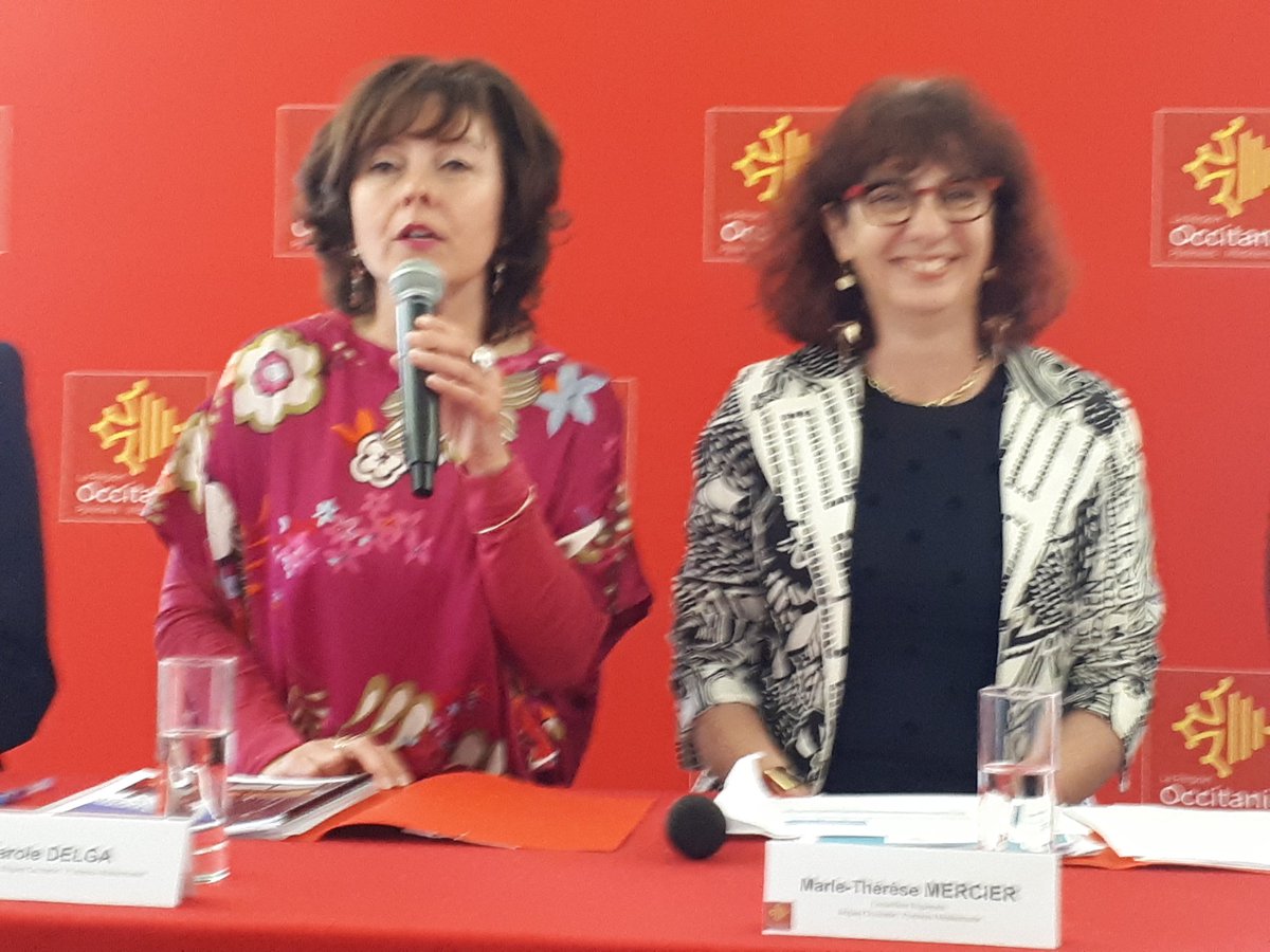 #Montpellier Carole Delga, présidente de la Région Occitanie,  présente les projets Occitanie events, la nouvelle société qui gère désormais le Parc des expositions et la Sud de France arena.