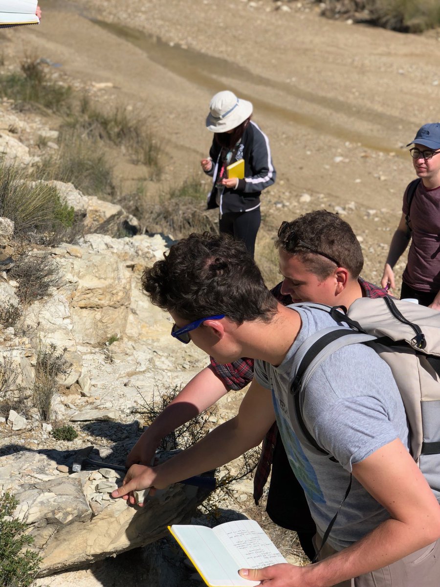 ES_UCL's tweet photo. What sort of microfossils would you expect in a pelagic limestone deposited in the mid Cretaceous? #betics #fieldtrip #spain #geology https://t.co/UTeonwcEDP