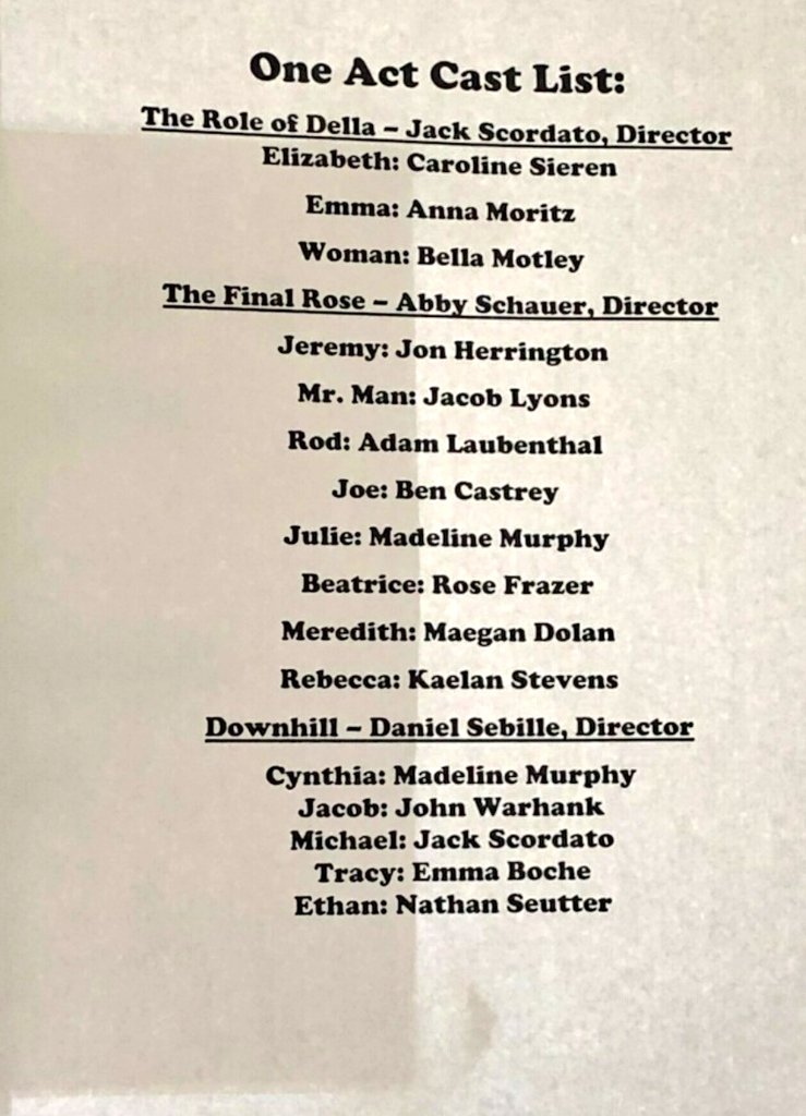 AssumptionDrama's tweet photo. Congratulations to the casts of the one acts! Thank you to everyone who came out to audition!!!! https://t.co/6tpAC9K8Nz