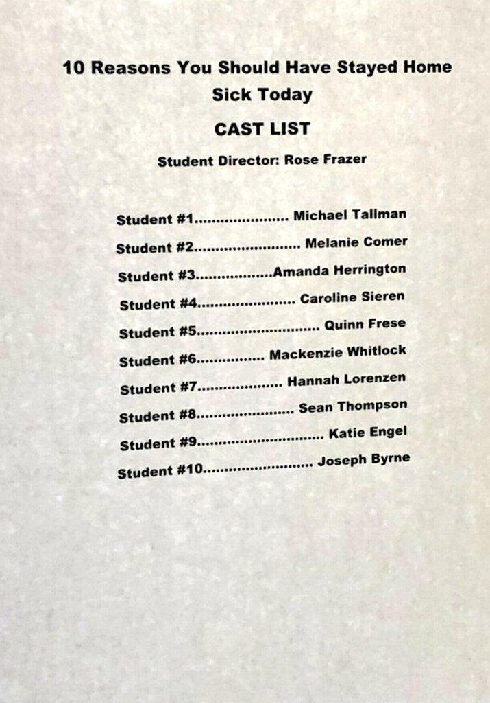 AssumptionDrama's tweet photo. Congratulations to the casts of the one acts! Thank you to everyone who came out to audition!!!! https://t.co/6tpAC9K8Nz