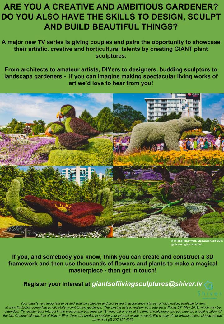 #pensthorpegardens Dear Sir / Madam, We are producing an exciting new TV series that combines art with horticulture  - and hoped that this may be of interest to anyone at Pensthorpe. Many thanks