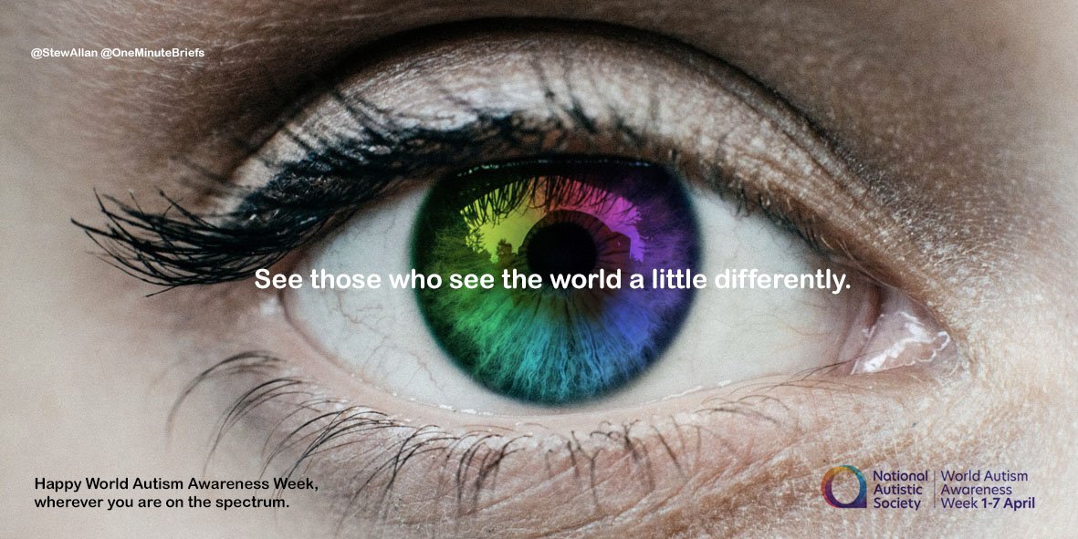StewAllan's tweet photo. @OneMinuteBriefs Campaign to promote World #AutismAwarenessWeek with the National Autistic Society @Autism https://t.co/gajqeMllga