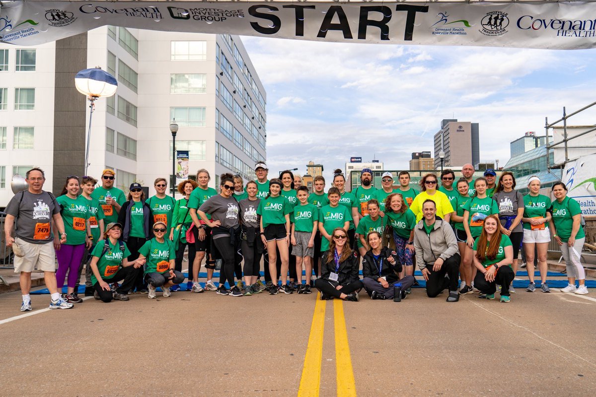 Mortgagegrouptn's tweet image. Go Team MIG! We had a blast as the Start Line Sponsor for the Covenant Health Knoxville Marathon! #teammig